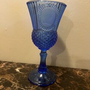 1976 Fostoria Made for Avon George Washington Blue Goblets